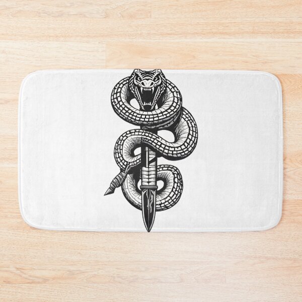 Item preview, Venom Strike – Snake & Dagger Tattoo Style Design designed and sold by Kavya Art.