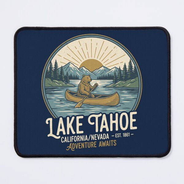 Item preview, Lake Tahoe 1861 Bear Canoeing Sand Harbor Nevada Lake Tahoe Summer designed and sold by Milasneeze.
