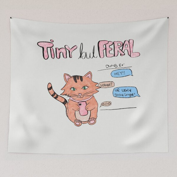 Item preview, Orange Glitter cat jesting their Ex through Text: unhinged Meme designed and sold by StudioSamanthaa.