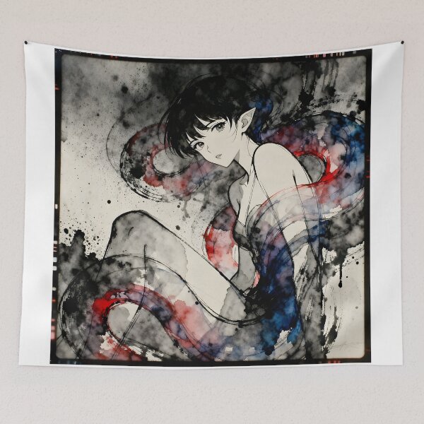 Item preview, Ethereal Anime Character with Swirling Colors designed and sold by Shelley Loewnau-Jones Studio.