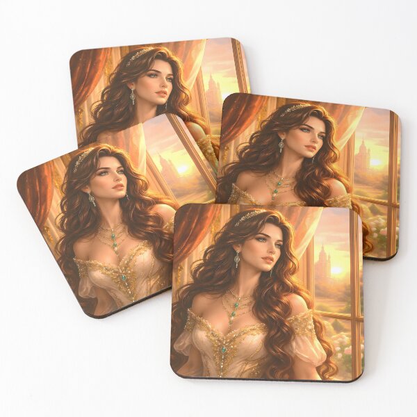 Item preview, Golden Hour Empress – Rococo Princess in Opulent Gown, Romantic Sunset Portrait designed and sold by Atelier Éternelle.