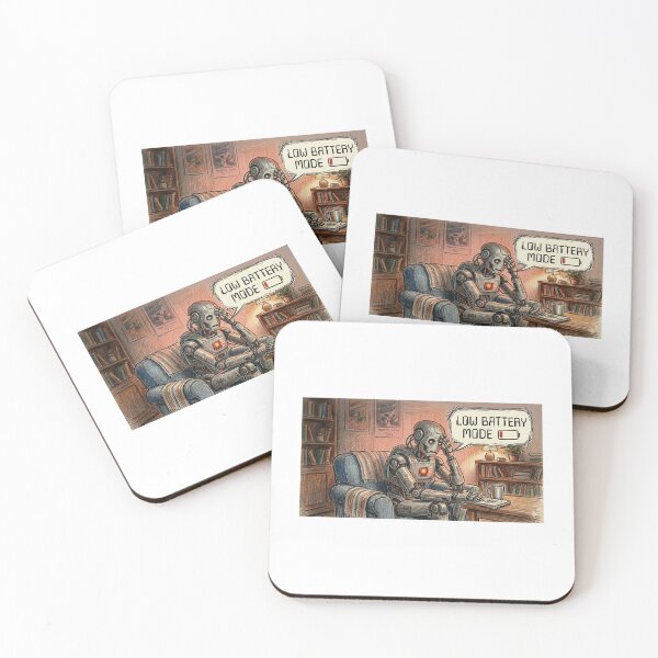 Item preview, Low Battery Mode Robot – Funny Tired Tech Meme designed and sold by Sticker shop 007.