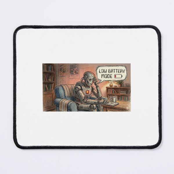 Item preview, Low Battery Mode Robot – Funny Tired Tech Meme designed and sold by Sticker shop 007.