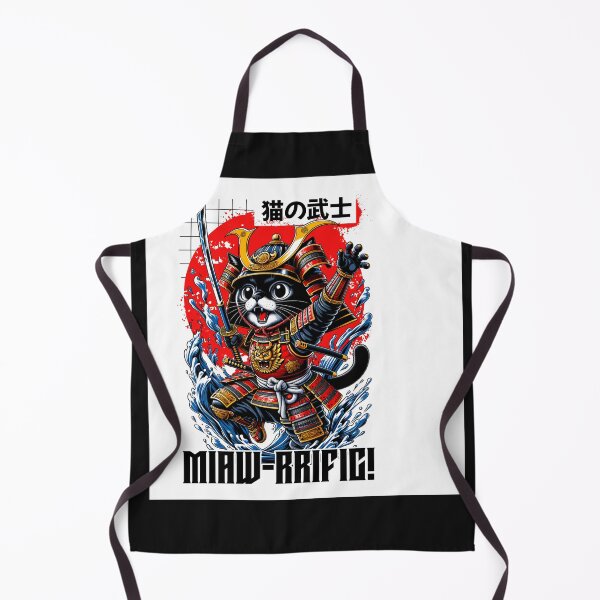 Aperçu de l'œuvre Art félin félin en armure japonaise de katana créée et vendue par Tsugraf Designs.