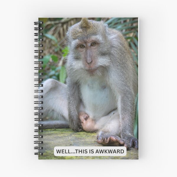 Item preview, Well This Is Awkward Monkey Meme Funny Uncomfortable Sticker Relatable Animal Humor Gift designed and sold by WildFrameNature.
