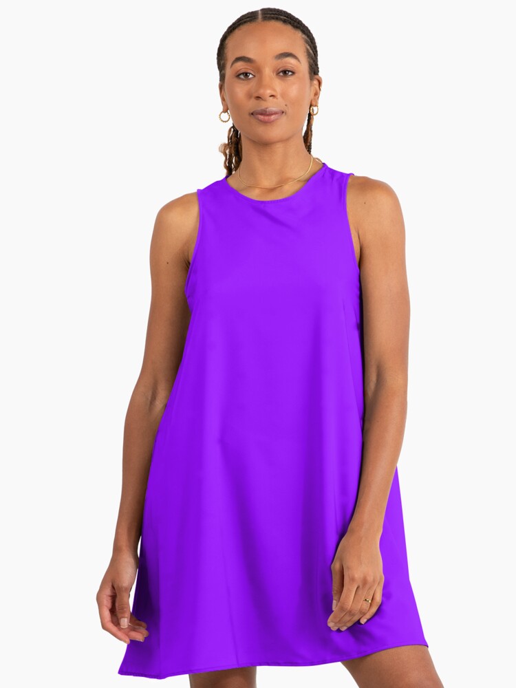Solid Plain Electric Violet Neon Violet Over 100 Shades Of Purple By Ozcushions French A-Line Dress Solid Plain Electric Violet Neon Violet Over 100 Shades Of Purple By Ozcushions French A-Line Dress