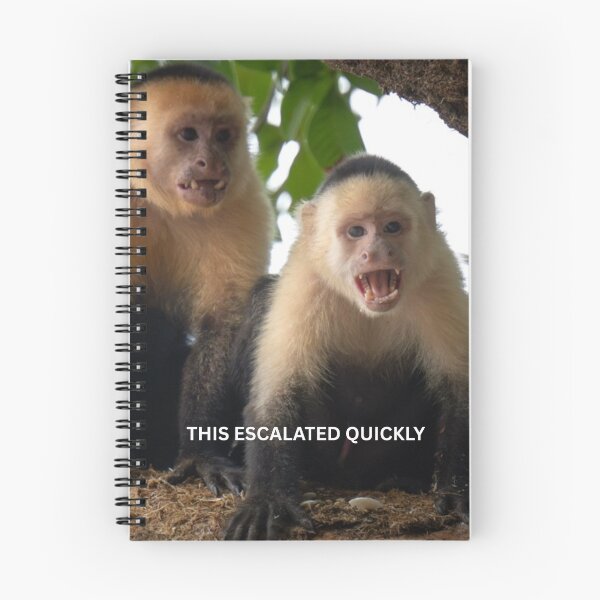 Item preview, This Escalated Quickly Monkey Meme Funny Chaos Sticker Relatable Humor Viral Animal Gift designed and sold by WildFrameNature.