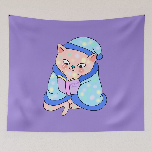 Item preview, Night time reading - polka dot cat designed and sold by BritishDelights.