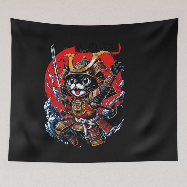 Item preview, Armored Cat with Blade Stylized Graphic designed and sold by Tsugraf Designs.