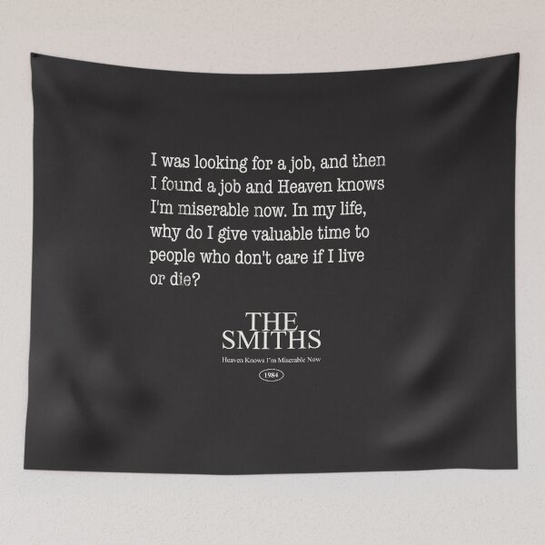 Item preview, Heaven Knows I’m Miserable Now – Sarcastic Indie Lyric Design (Dark Humor Aesthetic) designed and sold by Miaou Studio.