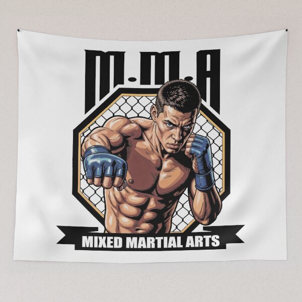 Item preview, MMA Mixed Martial Arts Fighter - Octagon Cage Combat Sports Design designed and sold by FightModeStudio.