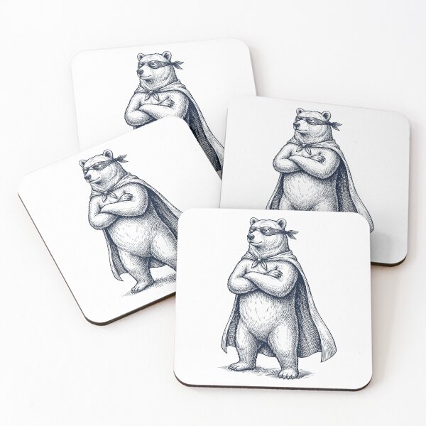 Item preview, Vintage Bear Hero Superhero Animal Lover designed and sold by DoodleTortle.