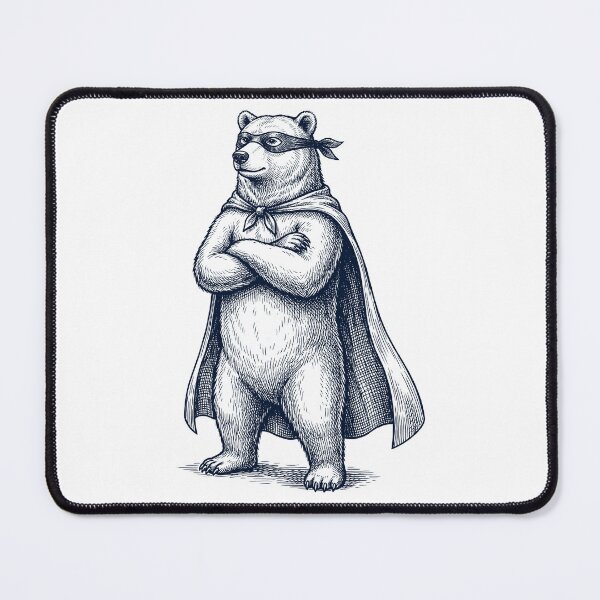 Item preview, Vintage Bear Hero Superhero Animal Lover designed and sold by DoodleTortle.