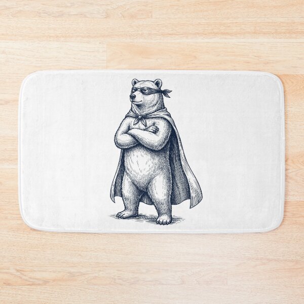 Item preview, Vintage Bear Hero Superhero Animal Lover designed and sold by DoodleTortle.