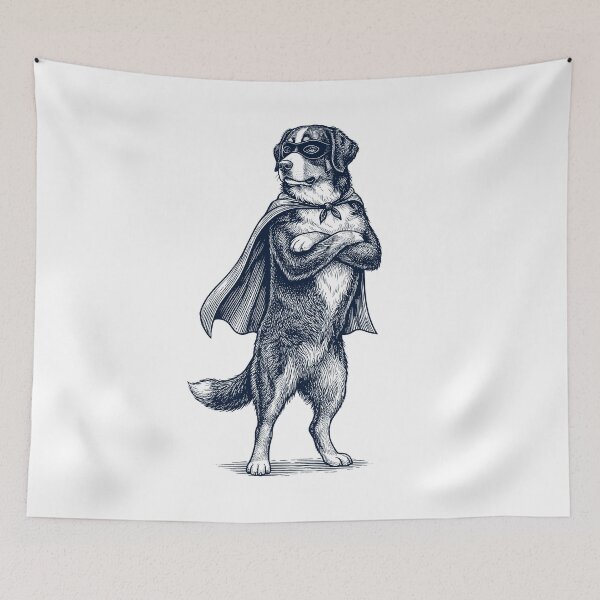 Item preview, Vintage Bernese Mountain Dog Hero Superhero Dog Lover designed and sold by DoodleTortle.