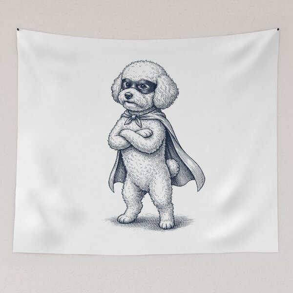 Item preview, Vintage Bichon Frise Hero Superhero Dog Lover designed and sold by DoodleTortle.