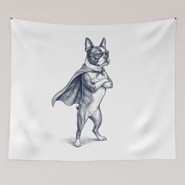 Item preview, Vintage Boston Terrier Hero Superhero Dog Lover designed and sold by DoodleTortle.