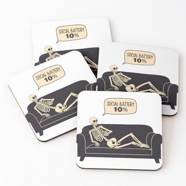 Item preview, Low Social Battery Skeleton – Relatable Introvert Humor designed and sold by Kavya Art.