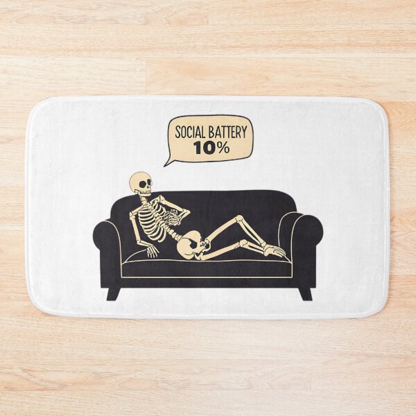 Item preview, Low Social Battery Skeleton – Relatable Introvert Humor designed and sold by Kavya Art.