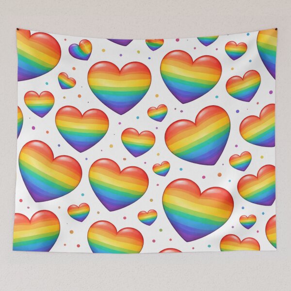 Item preview, Rainbow hearts designed and sold by RiaBubble.