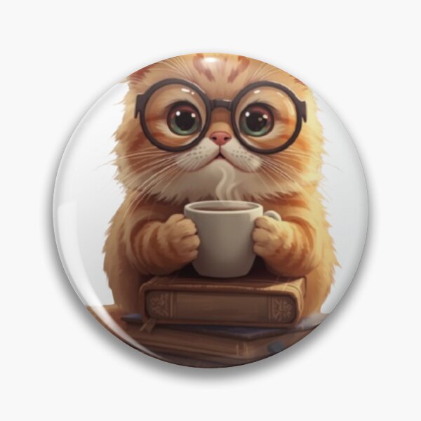 Item preview, Cozy Reading Cat - Cute Academic Kitty with Coffee designed and sold by Timastorart.