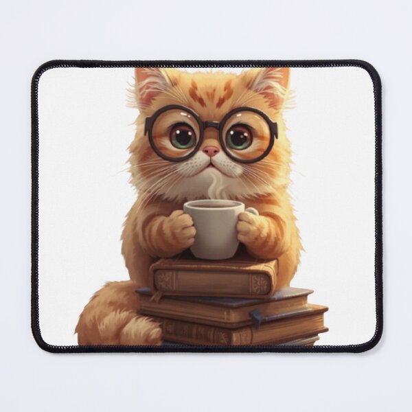 Item preview, Cozy Reading Cat - Cute Academic Kitty with Coffee designed and sold by Timastorart.