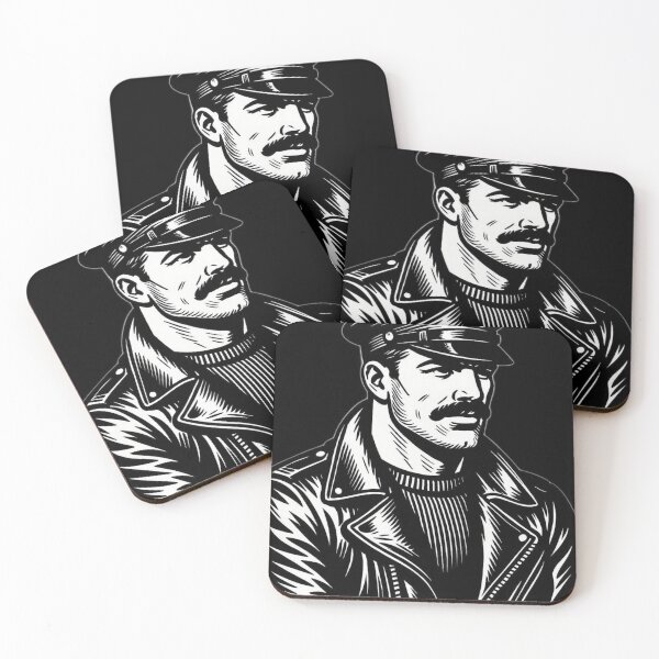 Item preview, Gay Leather Sir Daddy Black & White Art Design designed and sold by ItsAKinkThing.
