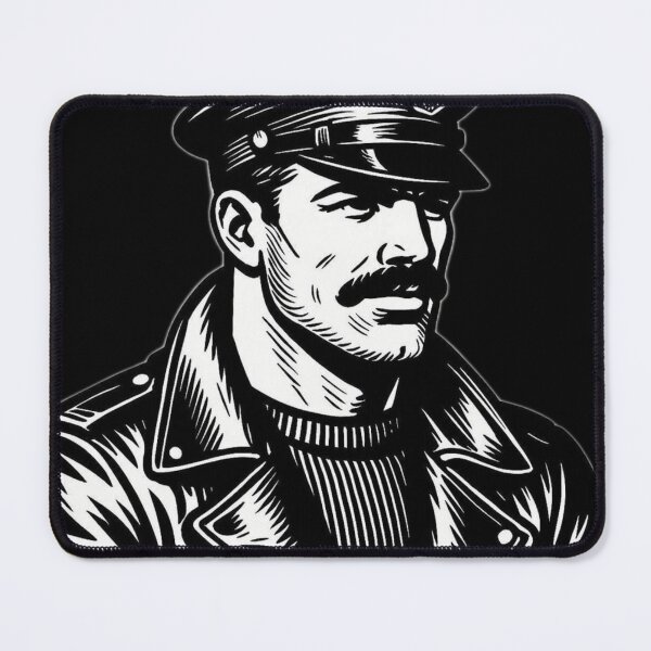 Item preview, Gay Leather Sir Daddy Black & White Art Design designed and sold by ItsAKinkThing.