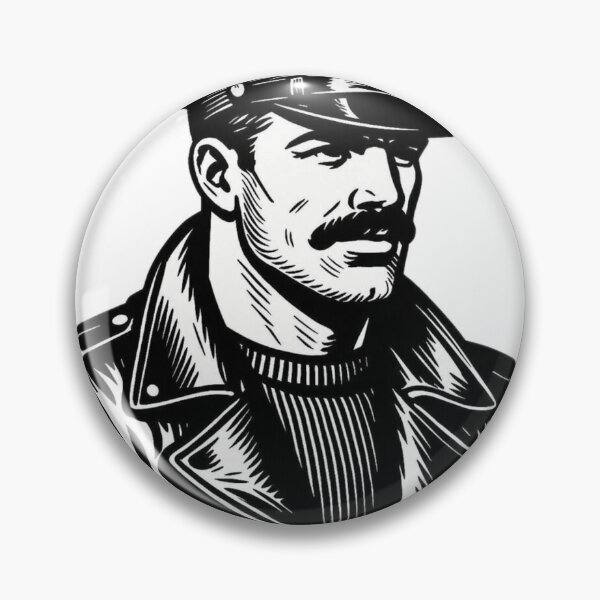 Item preview, Gay Leather Sir Daddy Black & White Art Design designed and sold by ItsAKinkThing.