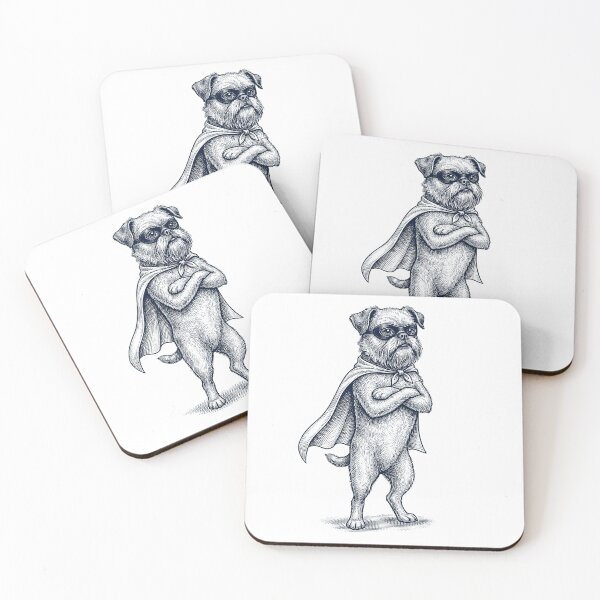 Item preview, Vintage Brussels Griffon Hero Superhero Dog Lover designed and sold by DoodleTortle.