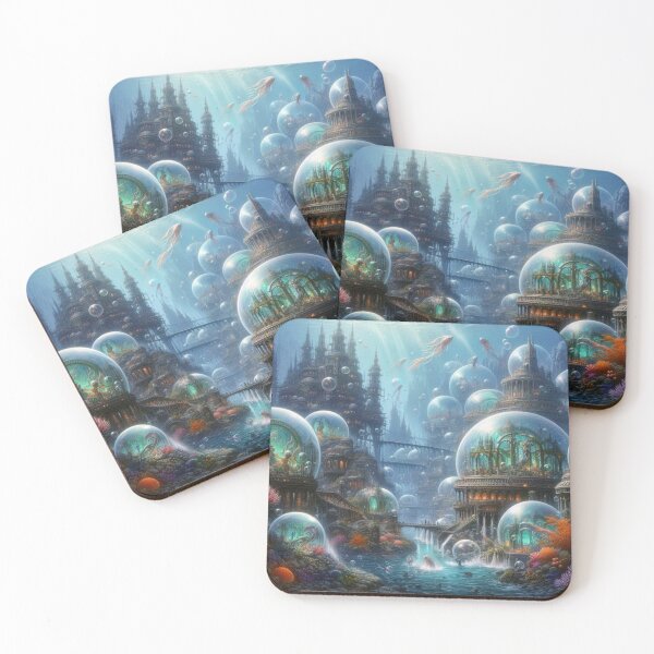 Item preview, Mystic Underwater City with Mermaids, Coral Dreams and Fantasy Architecture designed and sold by FotoworldEdel.