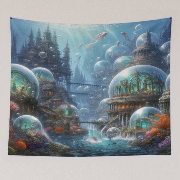 Item preview, Mystic Underwater City with Mermaids, Coral Dreams and Fantasy Architecture designed and sold by FotoworldEdel.