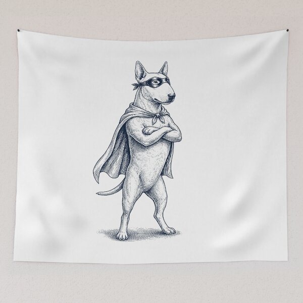 Item preview, Vintage Bull Terrier Hero Superhero Dog Lover designed and sold by DoodleTortle.