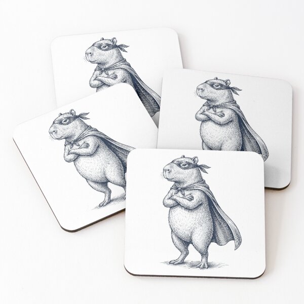 Item preview, Vintage Capybara Hero Superhero Animal Lover designed and sold by DoodleTortle.