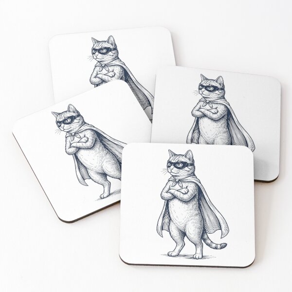 Item preview, Vintage Cat Hero Superhero Animal Lover designed and sold by DoodleTortle.
