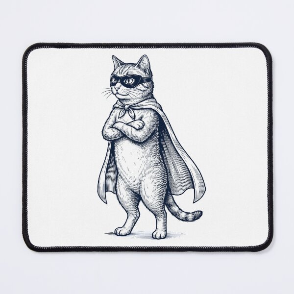 Item preview, Vintage Cat Hero Superhero Animal Lover designed and sold by DoodleTortle.