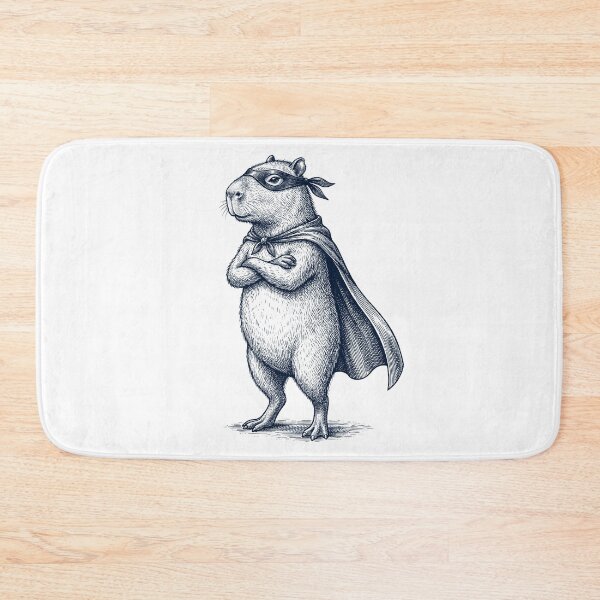 Item preview, Vintage Capybara Hero Superhero Animal Lover designed and sold by DoodleTortle.