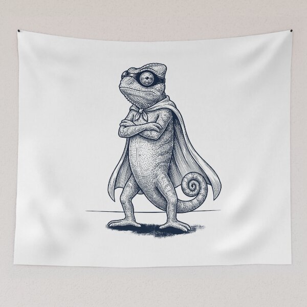 Item preview, Vintage Chameleon Hero Superhero Animal Lover designed and sold by DoodleTortle.