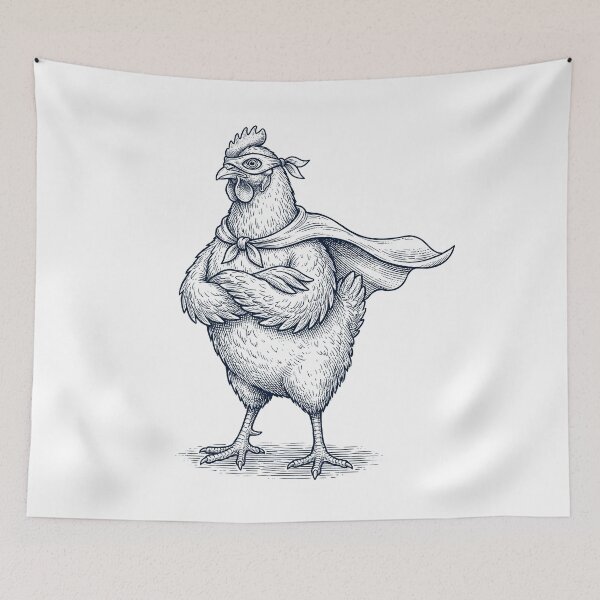 Item preview, Vintage Chicken Hero Superhero Animal Lover designed and sold by DoodleTortle.