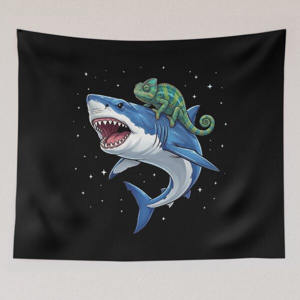 Item preview, Funny Chameleon Riding Shark Animal Lover designed and sold by TerryConnells.