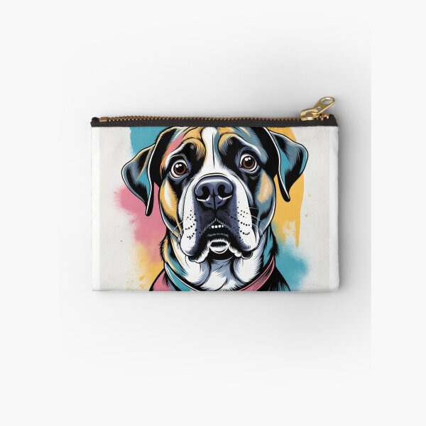 Item preview, Boxer Dog Portrait With Colourful Splatter Background designed and sold by ThreadVibeUK.