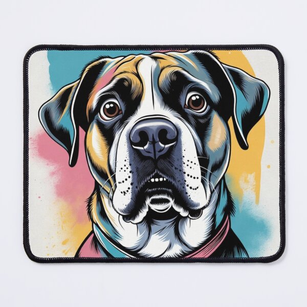 Item preview, Boxer Dog Portrait With Colourful Splatter Background designed and sold by ThreadVibeUK.