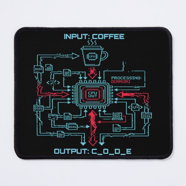 Item preview, Glitch Coffee to Code Converter IT Blueprint Art designed and sold by TatianaPri.