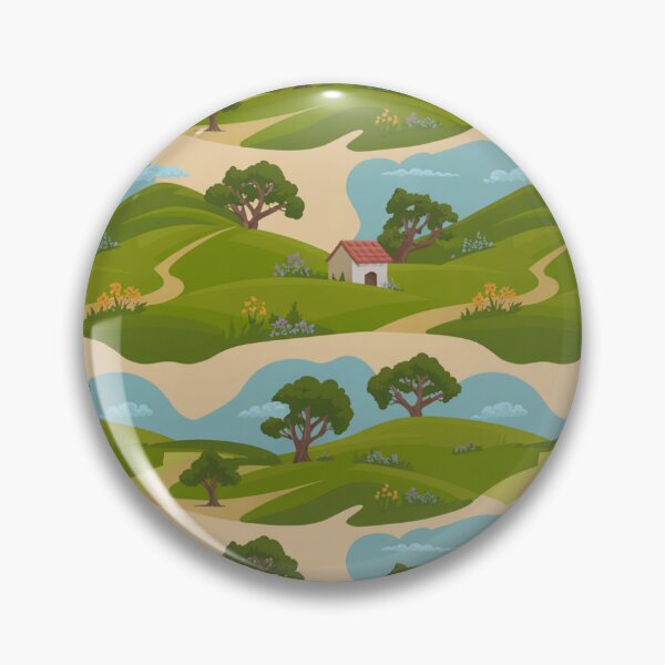 Item preview, Tuscan Landscape Seamless Pattern – Rolling Hills & Cottages designed and sold by Midnight Veil Designs.