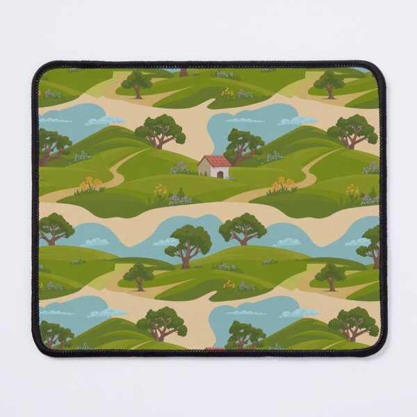 Item preview, Tuscan Landscape Seamless Pattern – Rolling Hills & Cottages designed and sold by Midnight Veil Designs.