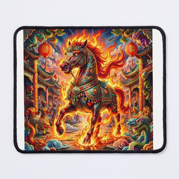 Item preview, Mythical Fire Horse in Chinese Palace designed and sold by Shelley Loewnau-Jones Studio.