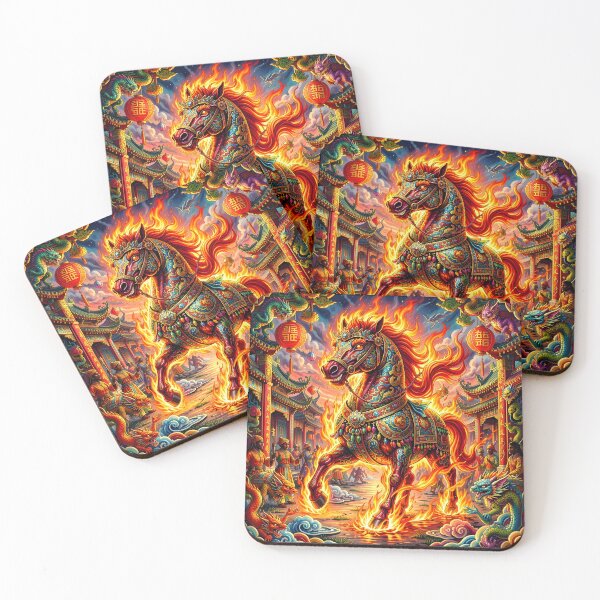 Item preview, Mythical Fire Horse in Chinese Palace designed and sold by Shelley Loewnau-Jones Studio.