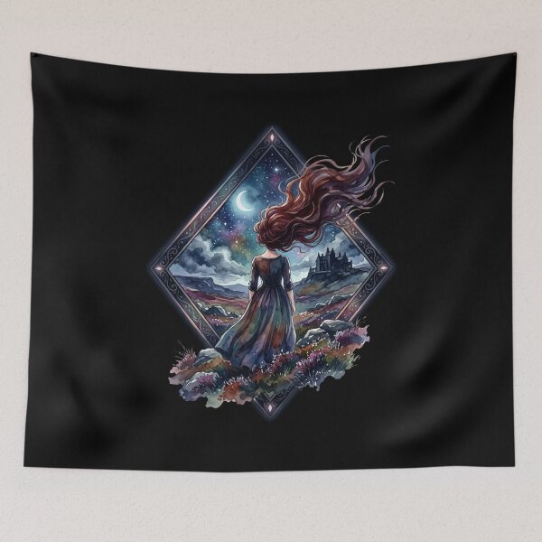 Item preview, Catherine Earnshaw Starry Night Wuthering Heights Watercolor Art designed and sold by Fenay Designs.