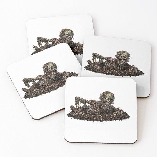 Item preview, Terrifying Zombie Emerging from Grave Covered in Worms – Horror Monster Apocalypse Scene designed and sold by Cauldron Crafts.