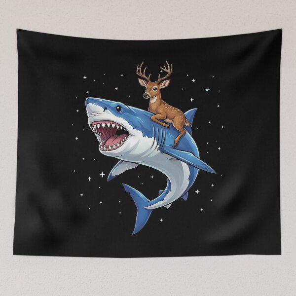 Item preview, Funny Deer Riding Shark Animal Lover designed and sold by TerryConnells.